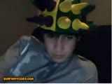 Funny hat boy jerking off